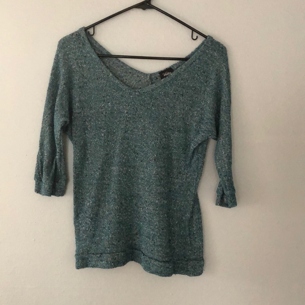 Blue Speckled Lightweight knit sweater/shirt
